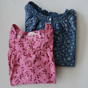 Lands' End Flowered Blouse Set Size 8 + 10